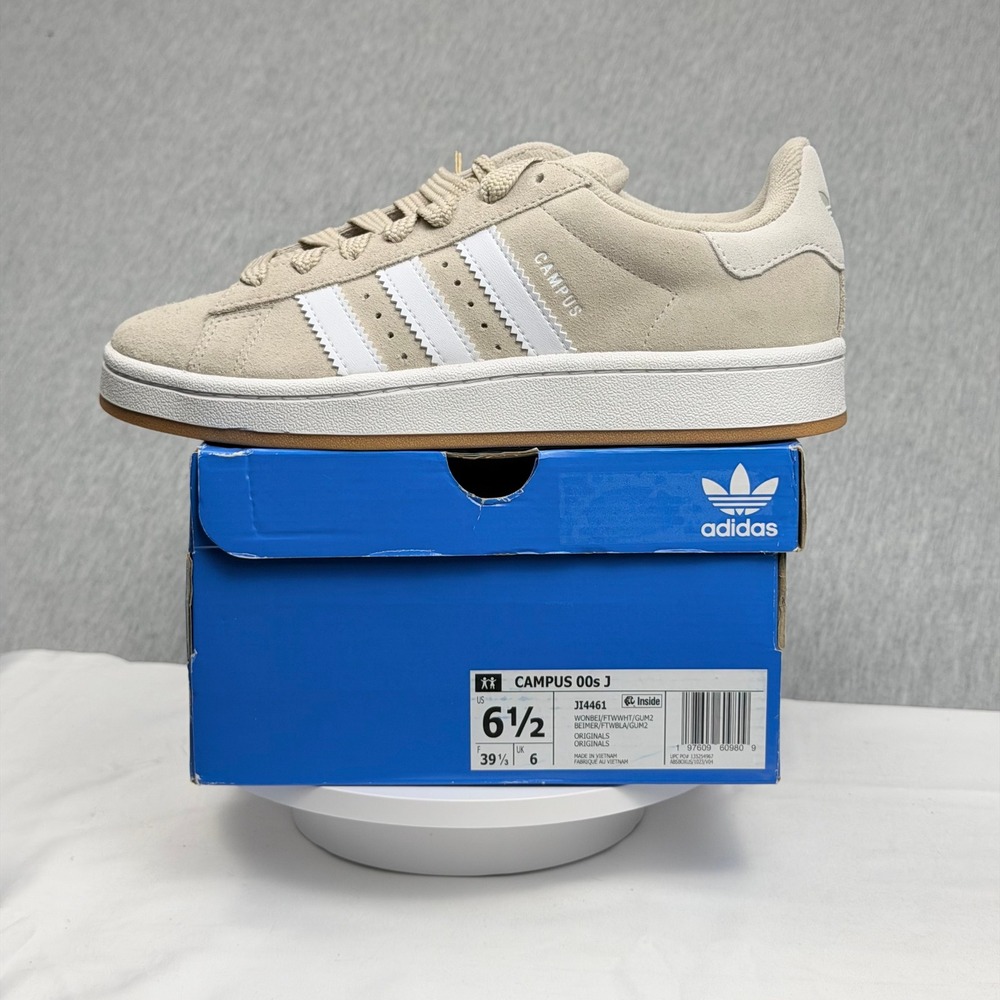 Adidas Campus 00s J Wonder Beige White Gum Sneakers JI4461 Mens 6.5 Womens 7.5